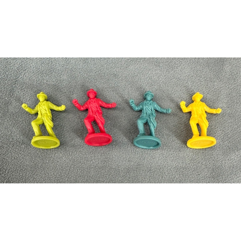 Indiana Jones LFL 2008 Mini Figures Set of 4 Red Yellow Green Teal Plastic Toy